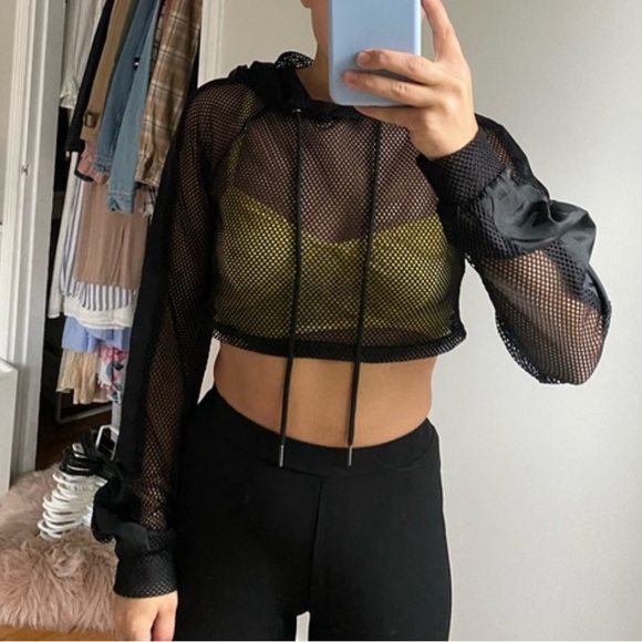 LF the Brand Mesh Crop Hoodie - Picture 3 of 3